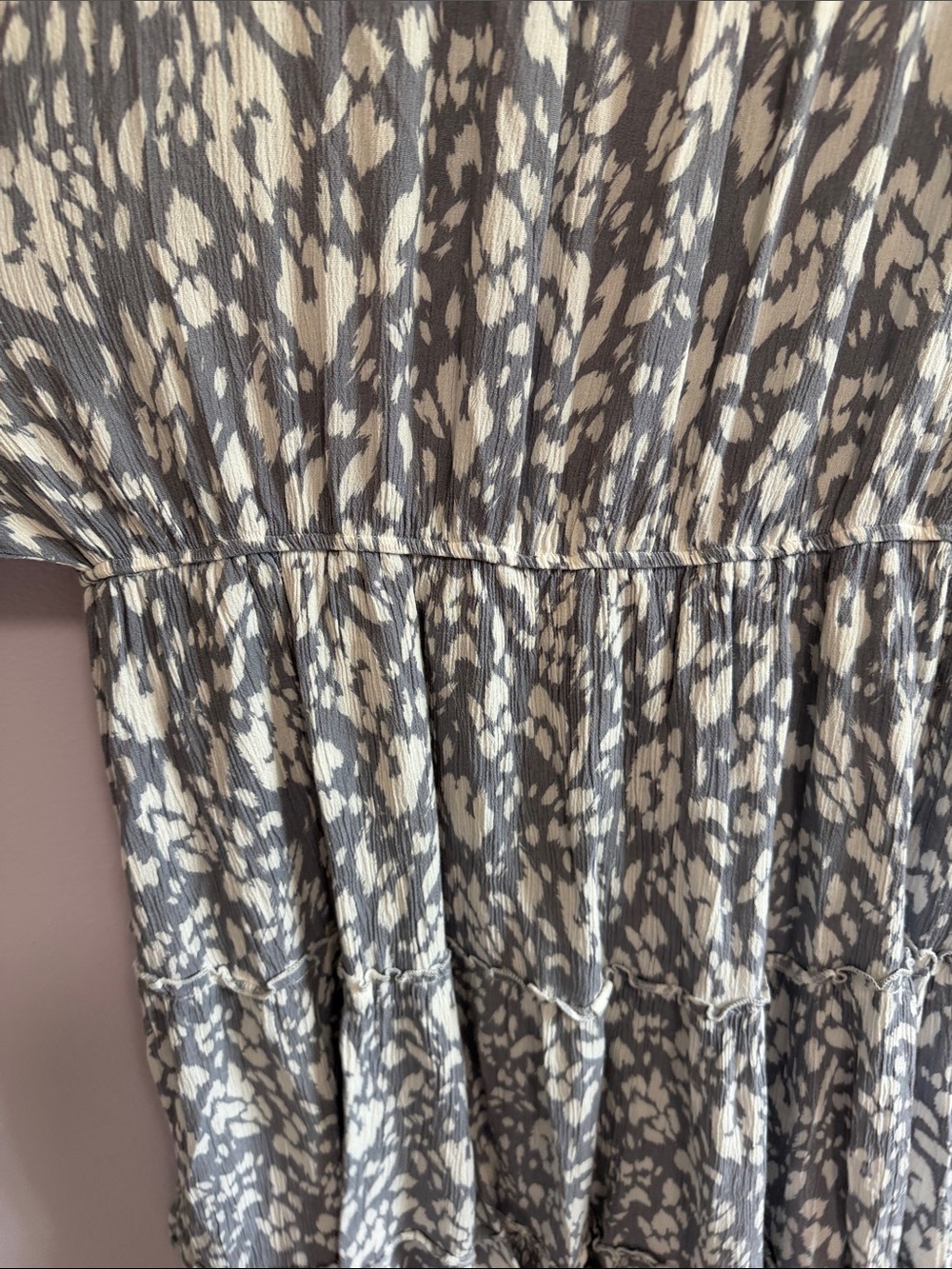 Gray & White Printed Tiered Women's Dress - Picture 12 of 12